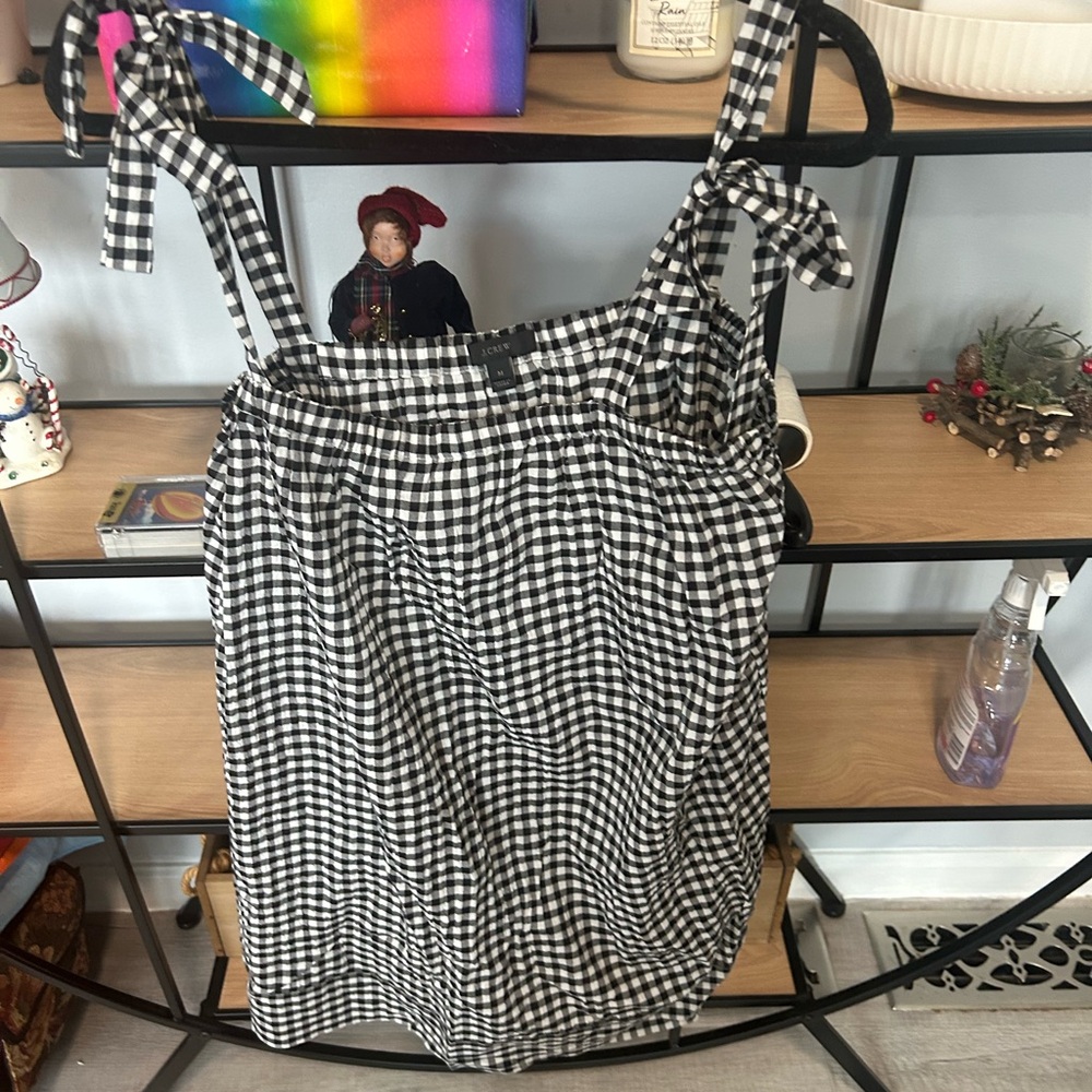 J. Crew Monochrome Gingham Top